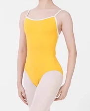 Yellow Lavender Purple Ballet Leotard w/ White Trim Adult Dancewear Costume SML