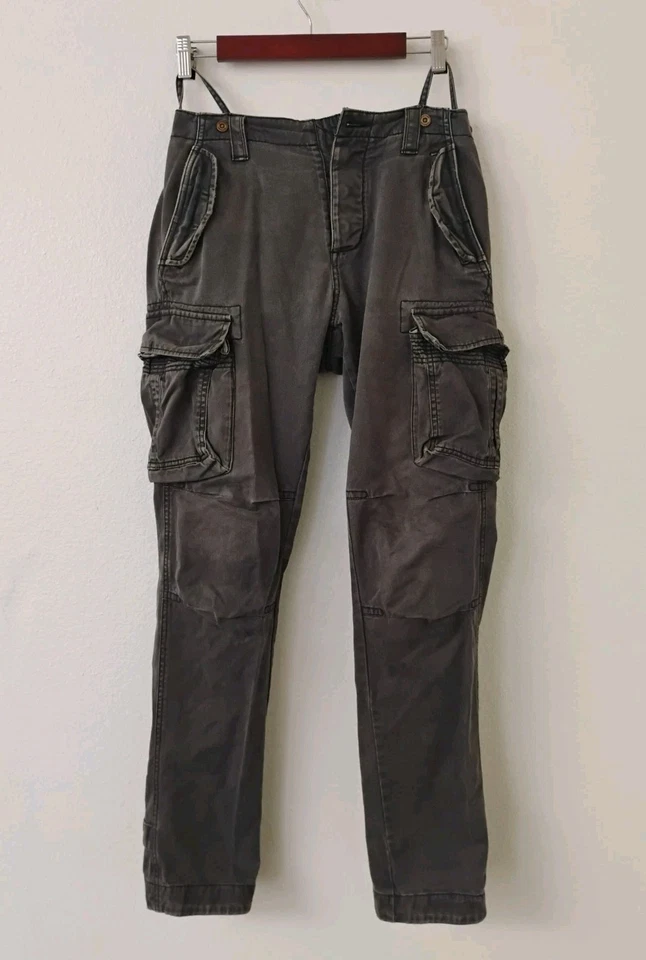 Superdry Pantalón Core Cargo Gris Medio Pierna Cónica Utilidad Bolsillos Ejército Foto 3 de 4