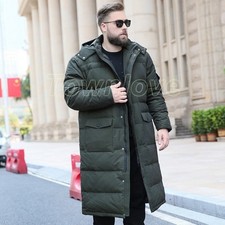 Men's Oversize Coats Winter Down Jacket Warm Hooded Casual Overcoats Outwear New