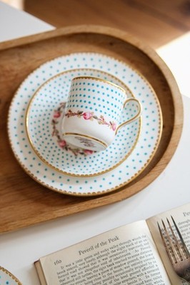 Antike Minton Charles Ford Türkis Schmuck Tasse Trio für T Goode