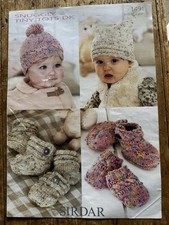 Sirdar Snuggly Tiny Tots DK Knitting Pattern 1491 Hats Mittens & Boots 0-2 Years