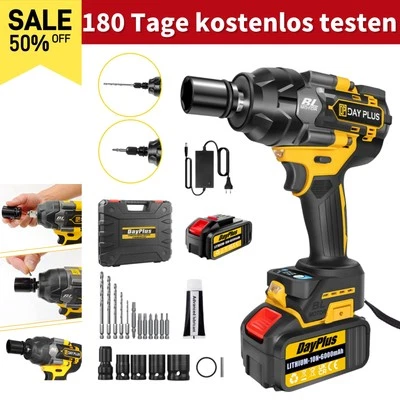 DAYPLUS 2800Nm Akku Schlagschrauber Akkuschrauber Ratschen Schrauber mit 6000mAh Akku