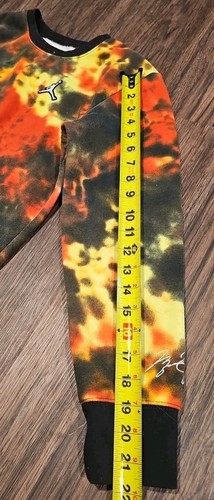 Nike Jumpman Tie Dye Sweatshirt Boys Large Yellow Red Crew Neck Hoop Outdoor - Picture 3 of 8
