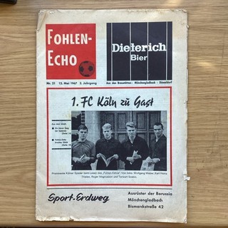 Fohlen Echo Magazine Borussia Mönchengladbach v. FC Köln 12. Mai 1967