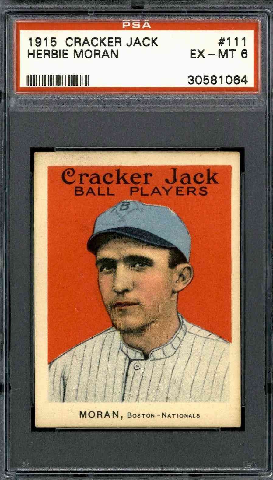 1915 Cracker Jack #111 Herbie Moran - PSA 6