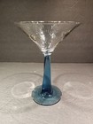 Bombay Cocktail Martini Gin Glass w/ Sapphire Squared Tapered Twisted Blue Stem — photo 1