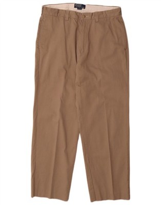Polo Ralph Lauren Mens Straight Chino Trousers W34 L28 Beige Cotton CM09