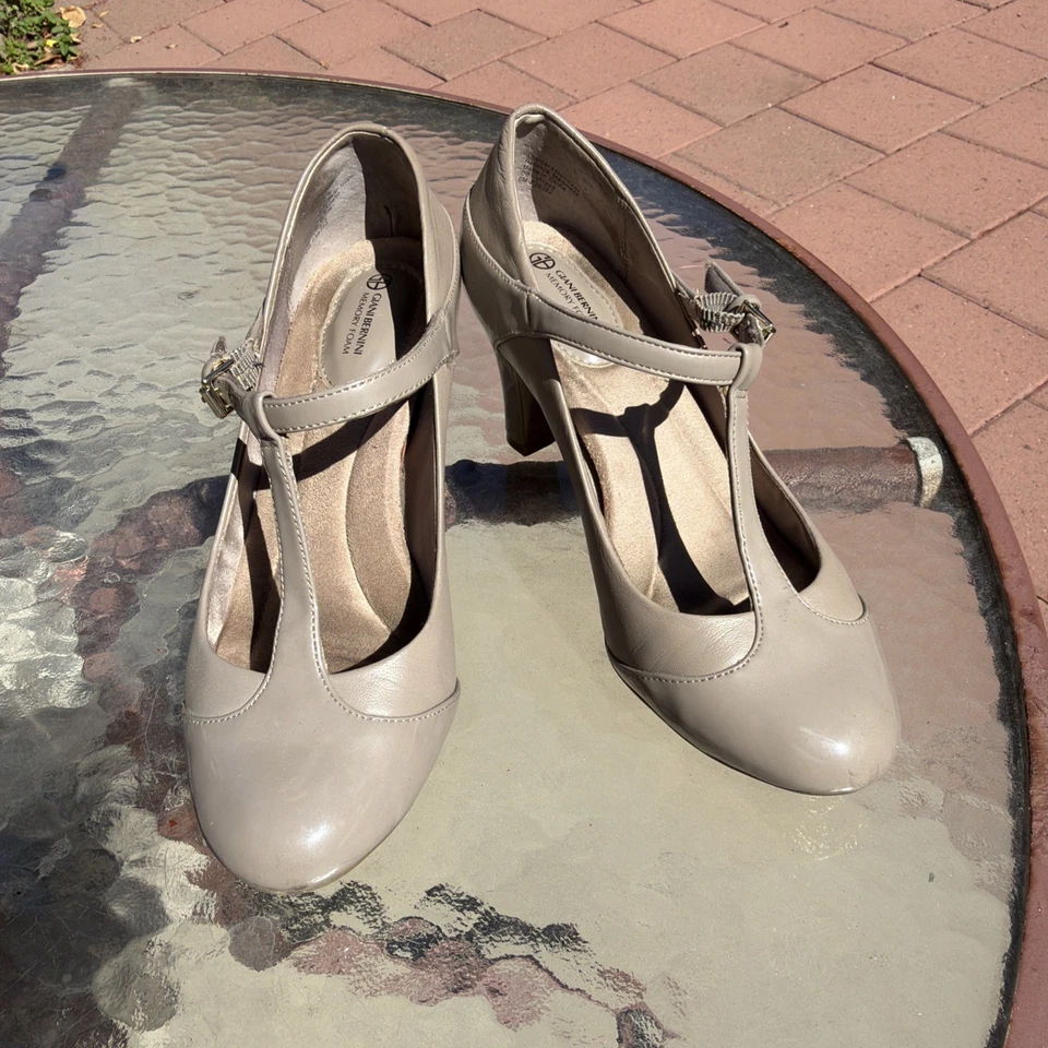 Giani Bernini Womens Vineza Leather Cap Toe T-Strap Mary Jane Pumps SIZE 6 M - Image 2 of 4