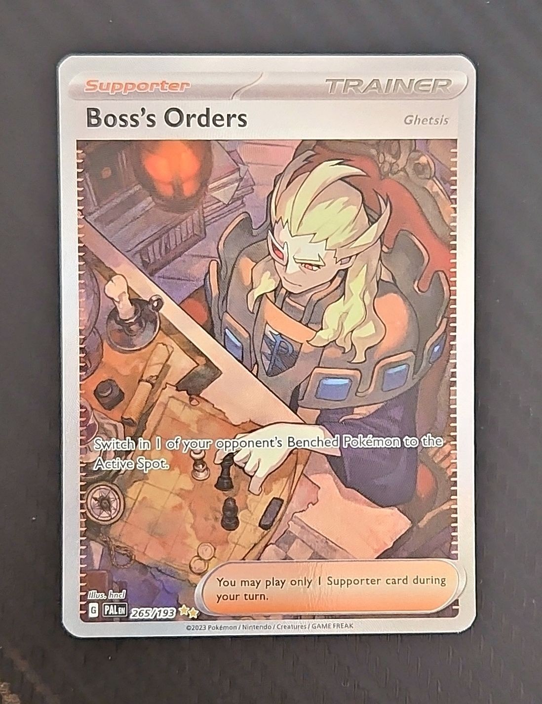 Pokemon TCG Boss's Orders SV Paldea Evolved 265/193 Special Illustration Rare NM