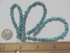 3 KINGMAN TURQUOISE STRANDS= 16.25 INCHES NUGGETS:  4 X 3mm to 7 X 4mm  #774