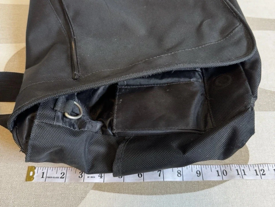 Mossimo Bolso Mensajero de Lona Negro Bandolera 16x12” School Denim Supply Co Foto 3 de 4