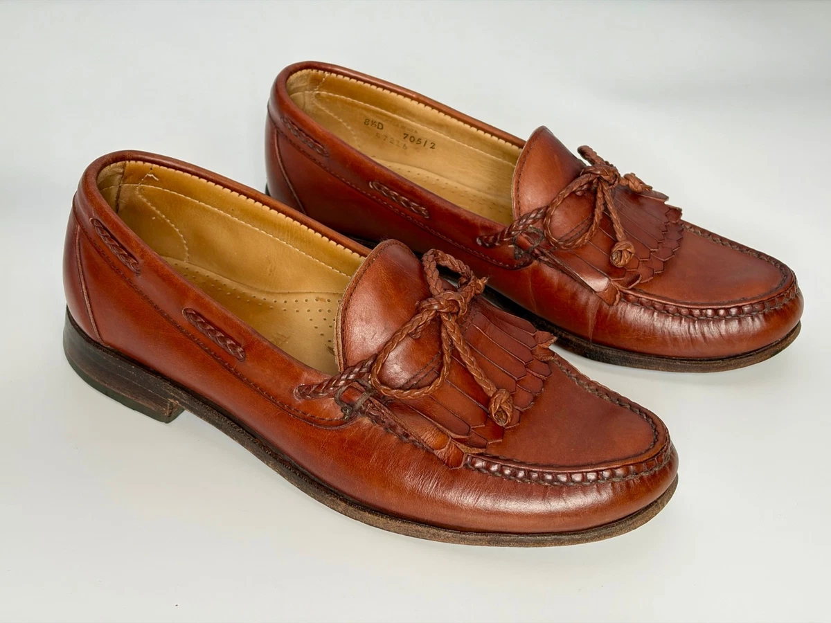 Levi\'s Loafers Mens 12M Brown Excellent Vintage Leather Kiltie Fringe Moccasin Kiltie Loafers In Men main image 2