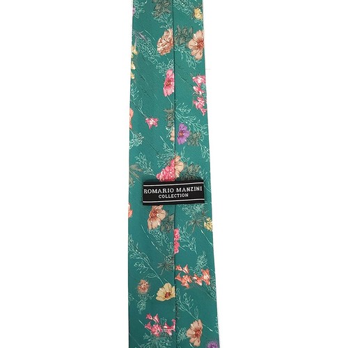 Romario Manzini® Men's Cotton Floral Standard Necktie with Handkerchief - Picture 50 of 63