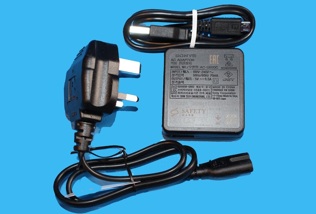 Sony AC-UB10 Netzteil 5V/500mA Mit USB Für Cyber-shot Kameras Und Handycams
