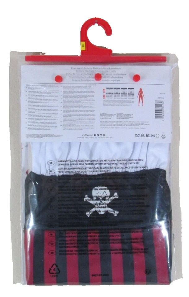 Fantasia Pirate Wench Adulto Feminina Nova Com Etiqueta Tamanho P 6-8 Vestido e Cabeça - Imagem 2 de 4
