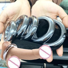 Strong Magnetic Metal Ball Stretcher Weight Men Chastity Device Ring Flirt