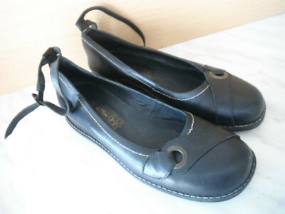 Sandales Plates En Cuir Noir ENTRE ELLE & MOI - Taille 41, à Lanières - Occasion
