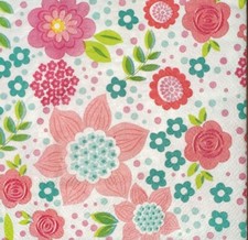 Two Individual Spring Fling Flowers Paper Cocktail Napkins 5  x5  Decoupage Craft