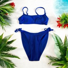 Women's Med- Large Xhilaration Cobalt Blue 2 Pcs Bikini Swimsuit Swimwear Beach