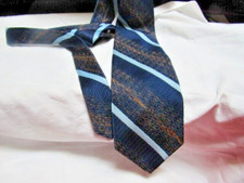 Vintage Neck Tie Navy Blue, Lt. Blue Stripes 4  Wide