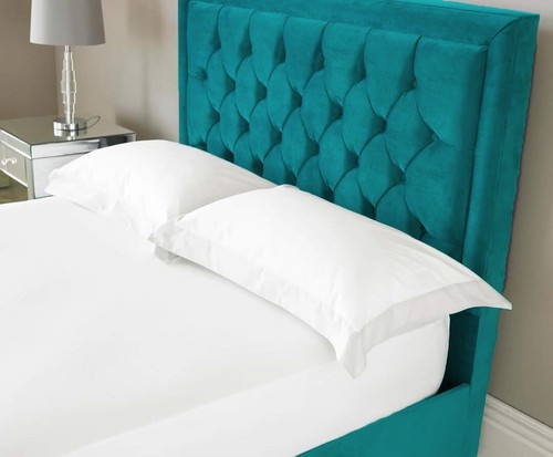 HILTON PLUSH VELVET BED FRAME 5 SIZES SINGLE - SUPER KING MATTRESS OPTION - Picture 34 of 42