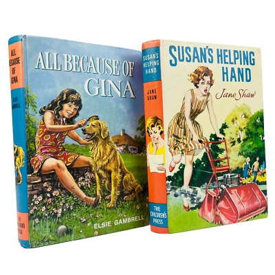 Vintage 1970 2x Novels (Hardcover) - Susan s Helping Hand | All Because Of Gina