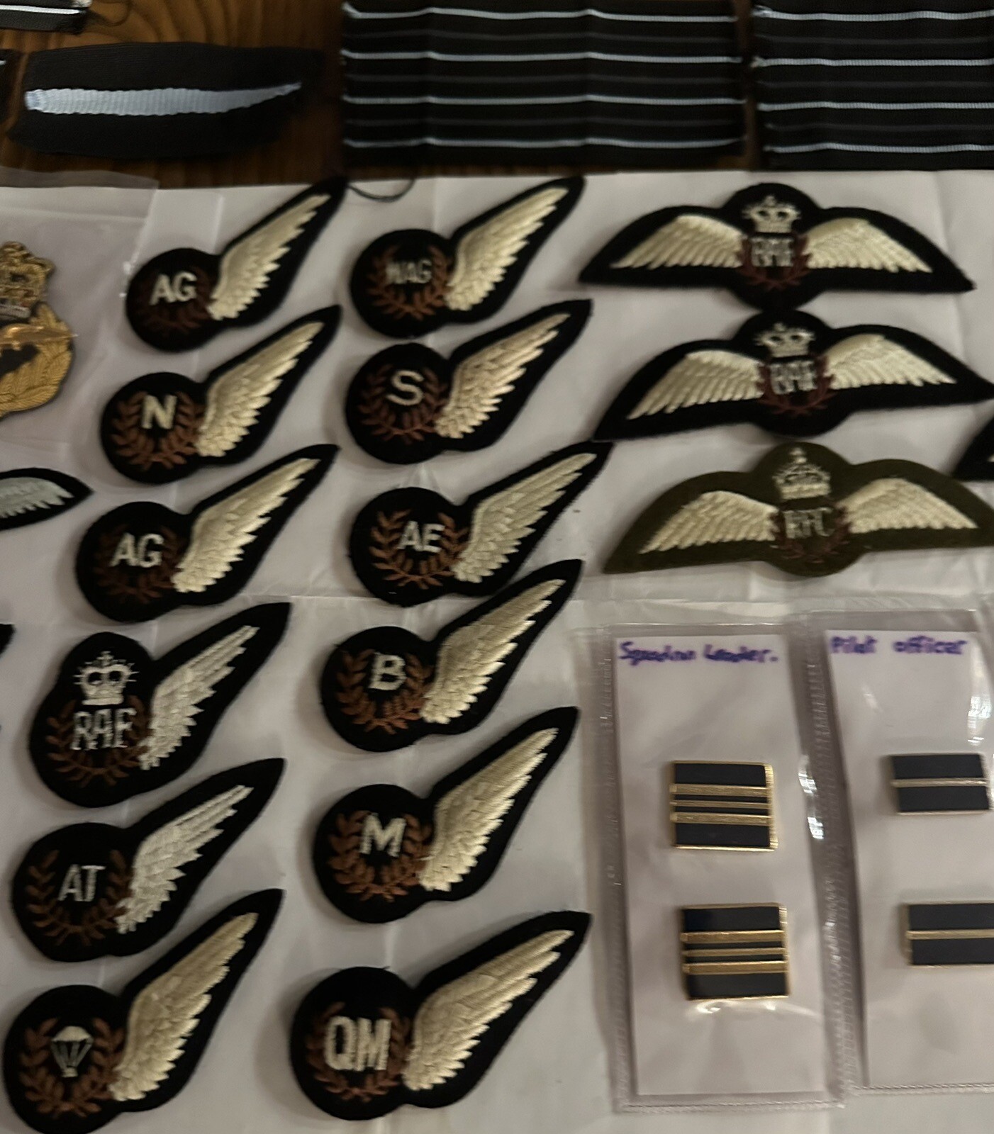 RAF RANK INSIGNIA BREVETS AND WINGS ETC eBay
