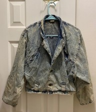 Vintage Rag City Blues Los Angeles Acid Wash Denim Jacket - Size Medium - Rare