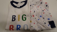 Pottery Barn Kids Big Bro Brother 8 tight fit pajamas 2 piece photo sample