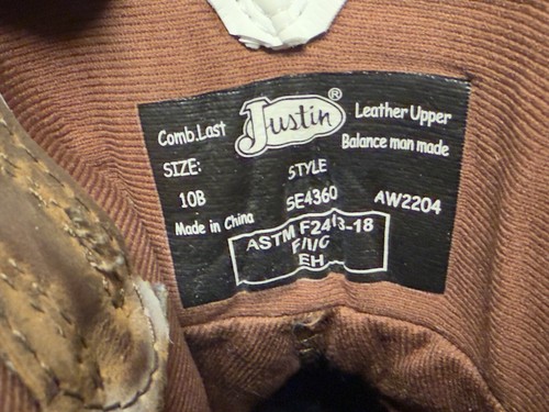 Justin Women's SE4360 Rush 8" Brown Composite Toe Waterproof Work Boots Sz10 B - Picture 7 of 7
