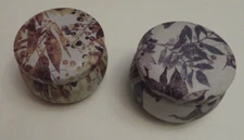 NEW Soy Candles 2 In Flowered Lidded Tins 4.4 Oz. Lavender & Freesia Scent