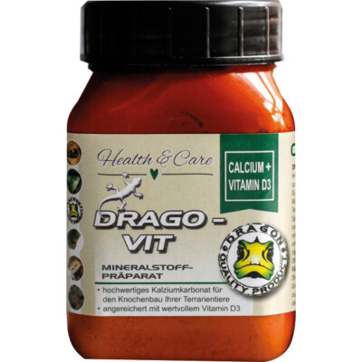 DRAGO-VIT Calcium + Vitamin D3 für Reptilien - Starke Knochen - 60 g / RS-25