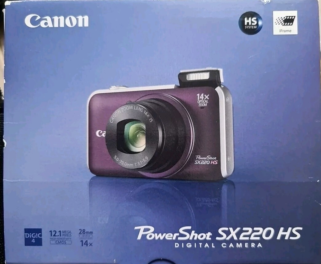 Canon Powershot SX220 HS 12.1 MP 1080p Appareil photo numérique violet