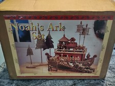 NOAH'S ARK 24" Large Wood Resin Figurine Set 20 Animals Box Sam's Club NIB