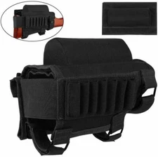 Tactical Rifle Buttstock Cheek Rest Riser Ammo Cartridges Carrier Case Holder US