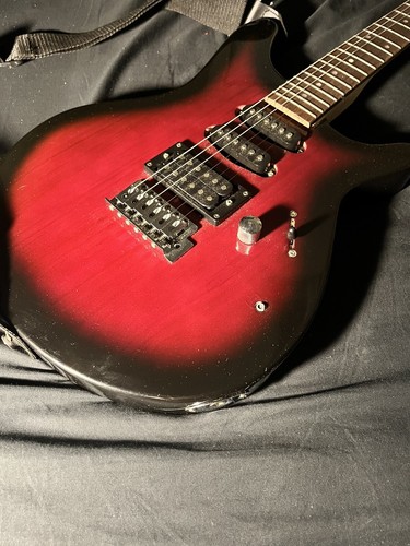 Rogue RR100 Rocketeer Electric Guitar - Red Burst Beginners Guitar With Case