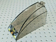 Lego Canopy 8x8x4, Hinged +Print: 'Res Q' Headlights [30649px1] Trans Smoke x1