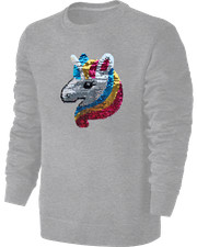 Mädchen Kuschel Pulli Mit Wende Pailletten - Fashion Pullover Mit Glitzereffekt