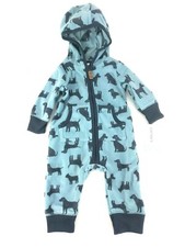 Carters Baby Fleece Pajamas Footed Blue Dog Print Size 3 M