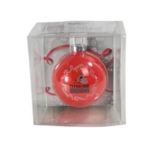Topperscot Cleveland Browns NFL Football Round Glass Ball Christmas Ornament