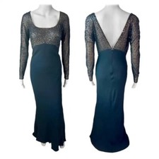 Atelier Gianni Versace Haute Couture F/W 1996 Embellished Sheer Evening Dress