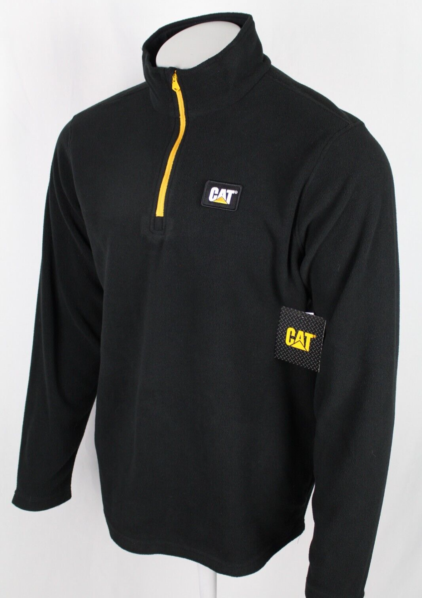 CAT Caterpillar Men's Fleece Jacket 1/4 Zip Microfleece Black