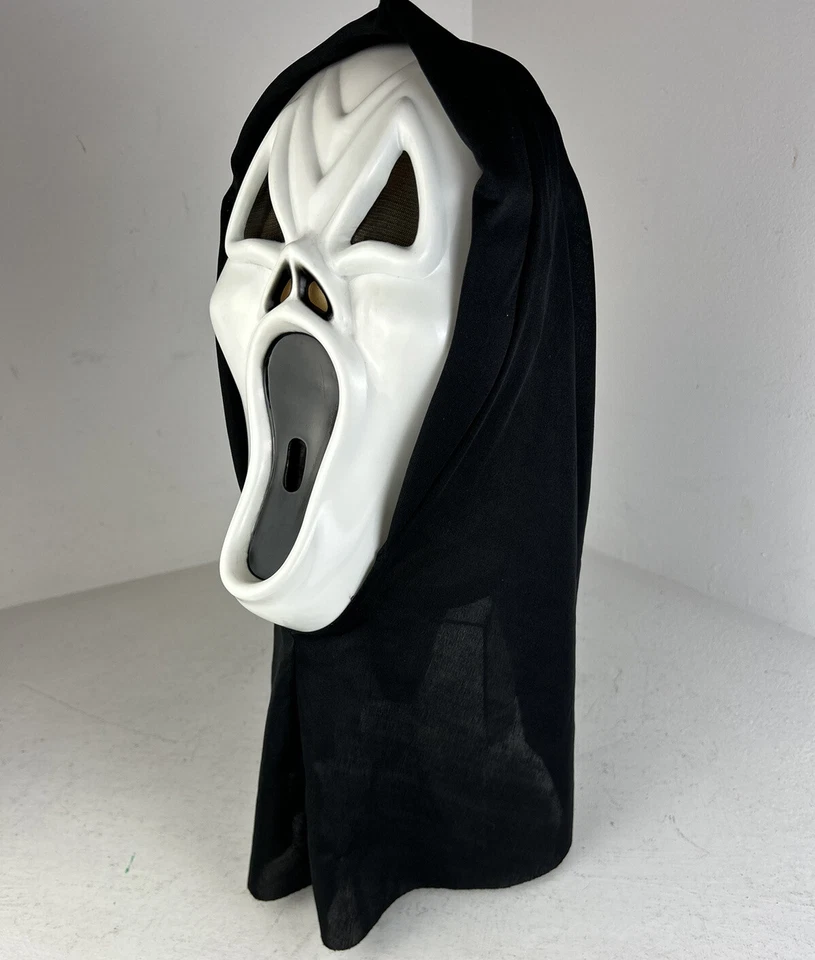 Scream Halloween Costume Long Face Ghost Mask Hood Black Rubies - Image 2 of 4
