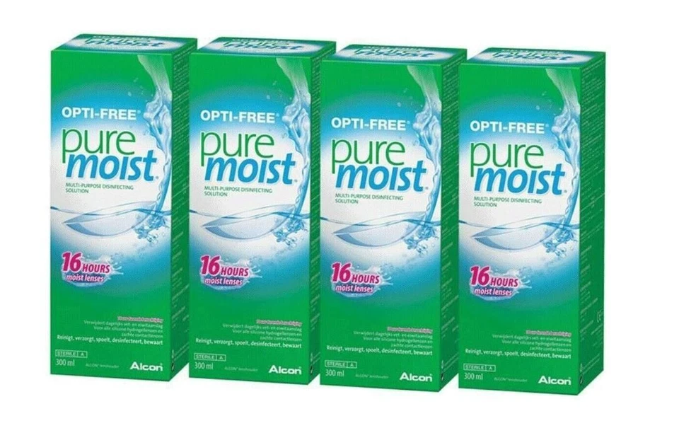 ALCON 4 x 300ml OPTI-FREE PureMoist Contact Lens Solution - BULK BUY AND SAVE!!
