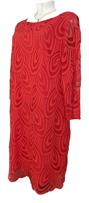 Wallis Little Red Lacey Dress - Lace Covered  - UK 18 EU 46 - New With Tags