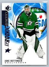 Jake Oettinger 2020-21 SP Rookie Authentics Blue Parallel #136 Dallas Stars
