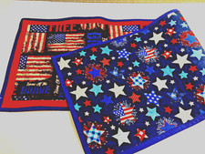 Handmade table runner for the 4th  of July with the Stars & Stripes