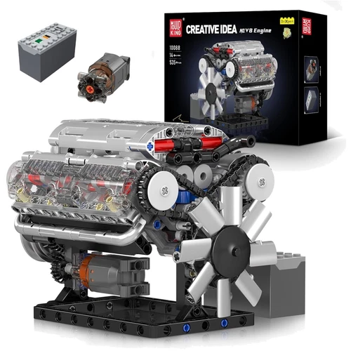 V8-Motor-Baustein-Set Engine Modellbausatz Klemmbausteine für Erwachsene NEU - Bild 16 von 24