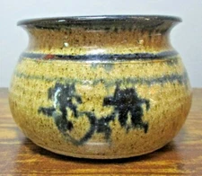 Hand Crafted Glazed Stoneware POTTERY BOWL, Signed ~ 4"
