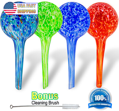 Aqua Glass Plant Watering Globes Automatic Self Watering Spike Bulbs  Seen On TV